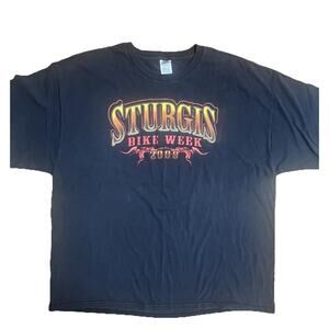 Vintage Sturgis Bike Week 2008 T-Shirt Black 3XL Biker Rally Flames
